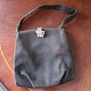 Vintage Tano of Spain Velvet Purse with Jewel Clasp 60s 